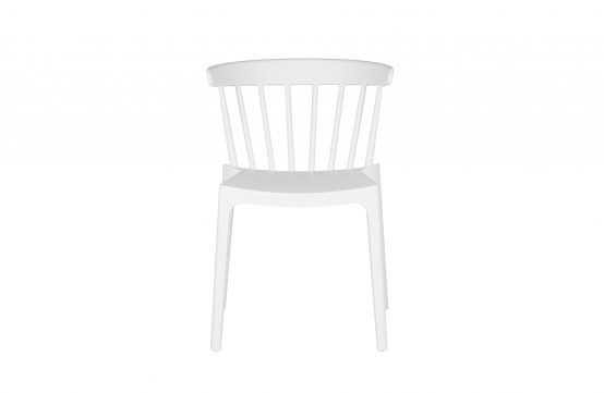 Bliss stol, spisestol, spindelstol, stablestol, kjøkkenstol, plaststol, utestol, retro stol, matt hvit stol, kontorstol, WOOOD, De Ekhoorn