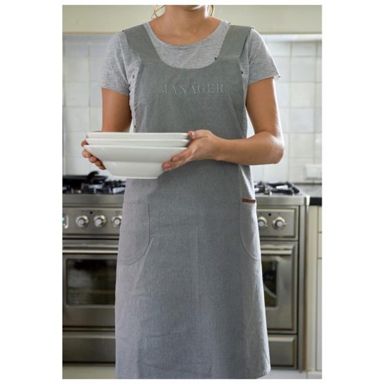 Casual classic apron, grey, Riviera Masion