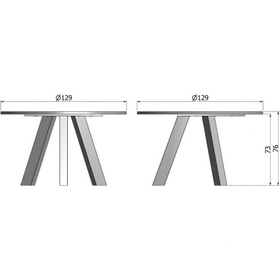 Rhonda spisebord 129cm, heltre eik