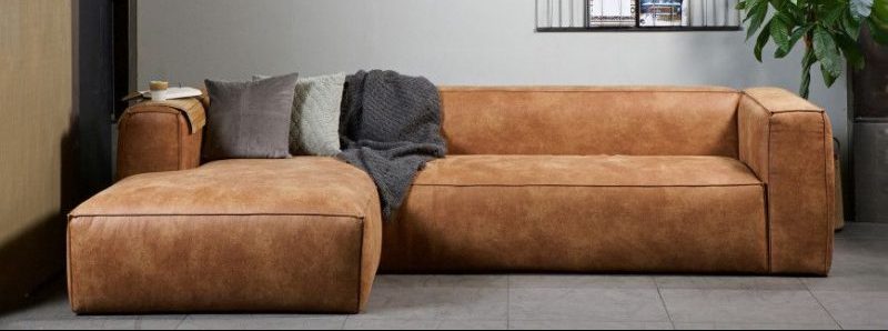 bean sofa skinn cocnac farge