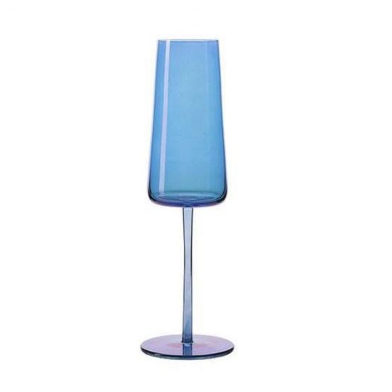Tokyo champagne glass, blå lyster, Simen Staalnacke