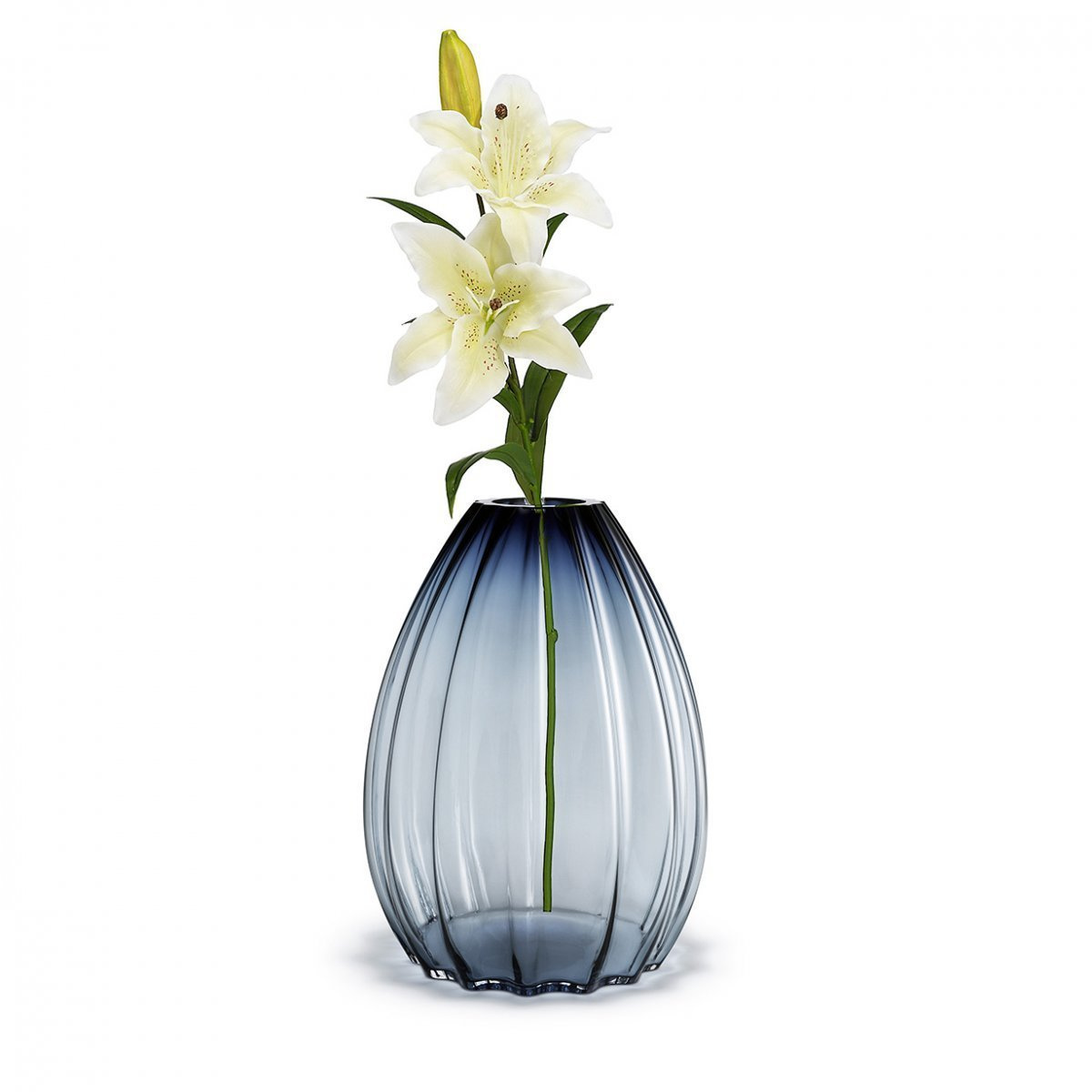 Holmegaard, 2lip vase, blå glass vase