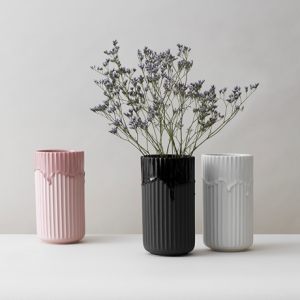Lyngby vase med løpende glasur, rosa - 20 cm - designerhome.no