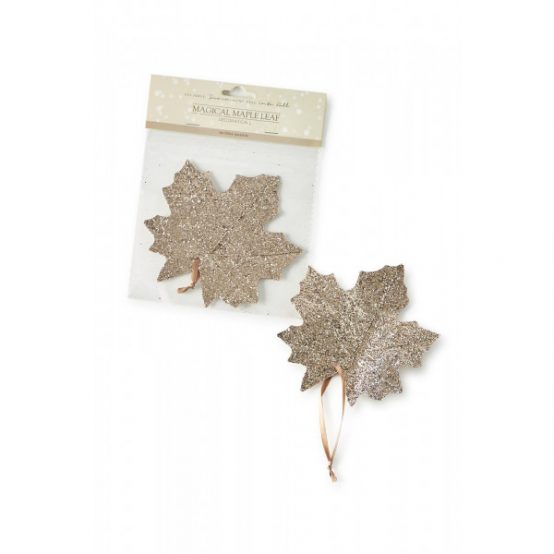 magical maple leaf decoration riviera maison, gull blad julepynt