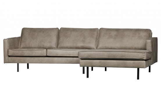 rodeo sofa med sjeselong grå skinn