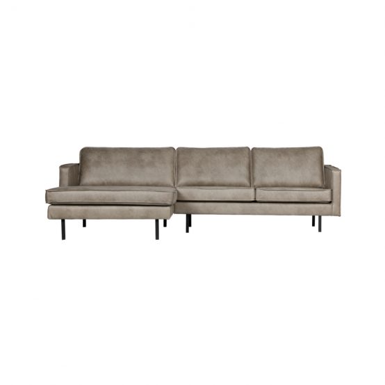 rodeo sofa med sjeselong grå skinn