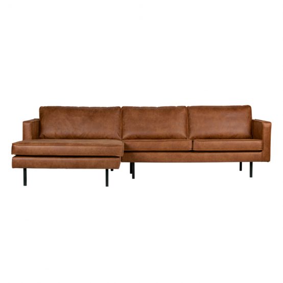 rodeo sofa med sjeselong cognac