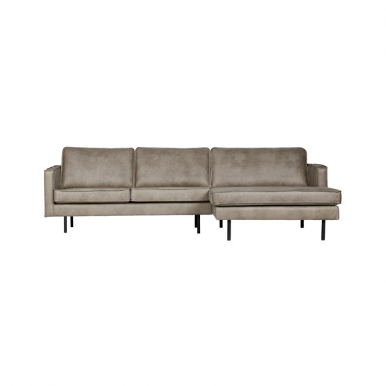 rodeo sofa med sjeselong grå skinn