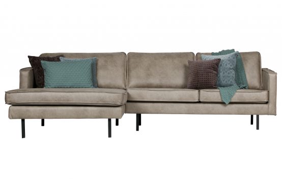 rodeo sofa med sjeselong grå skinn