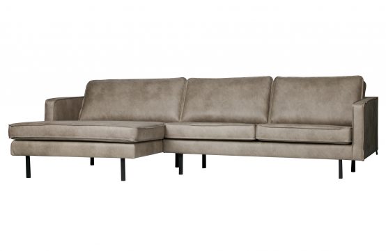 rodeo sofa med sjeselong grå skinn