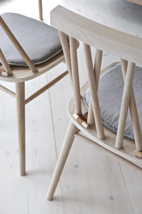 Non spisestol, ygg&lyng, norsk design, nordisk stil, stol med spiler i rygg, spisestol i eik, spisestol i tre